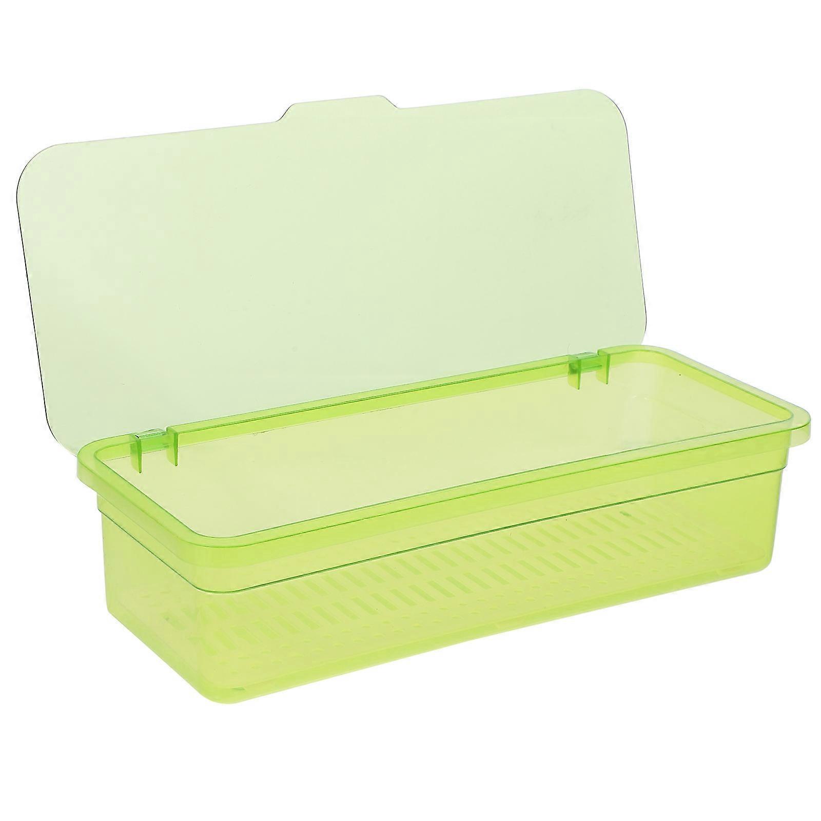Kitchen Utensils Storage Box Chopsticks Holder Green Water-Draining 1Set