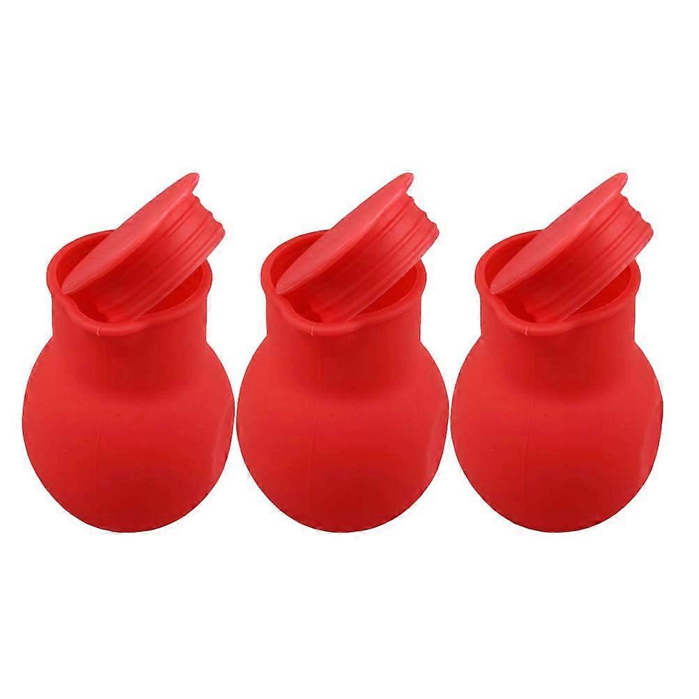 Pot For Melting Chocolate Silicone Melt Chocolate Heat Milk 3Set Red Round Diy Cooking Baking Pot Home Cooks
