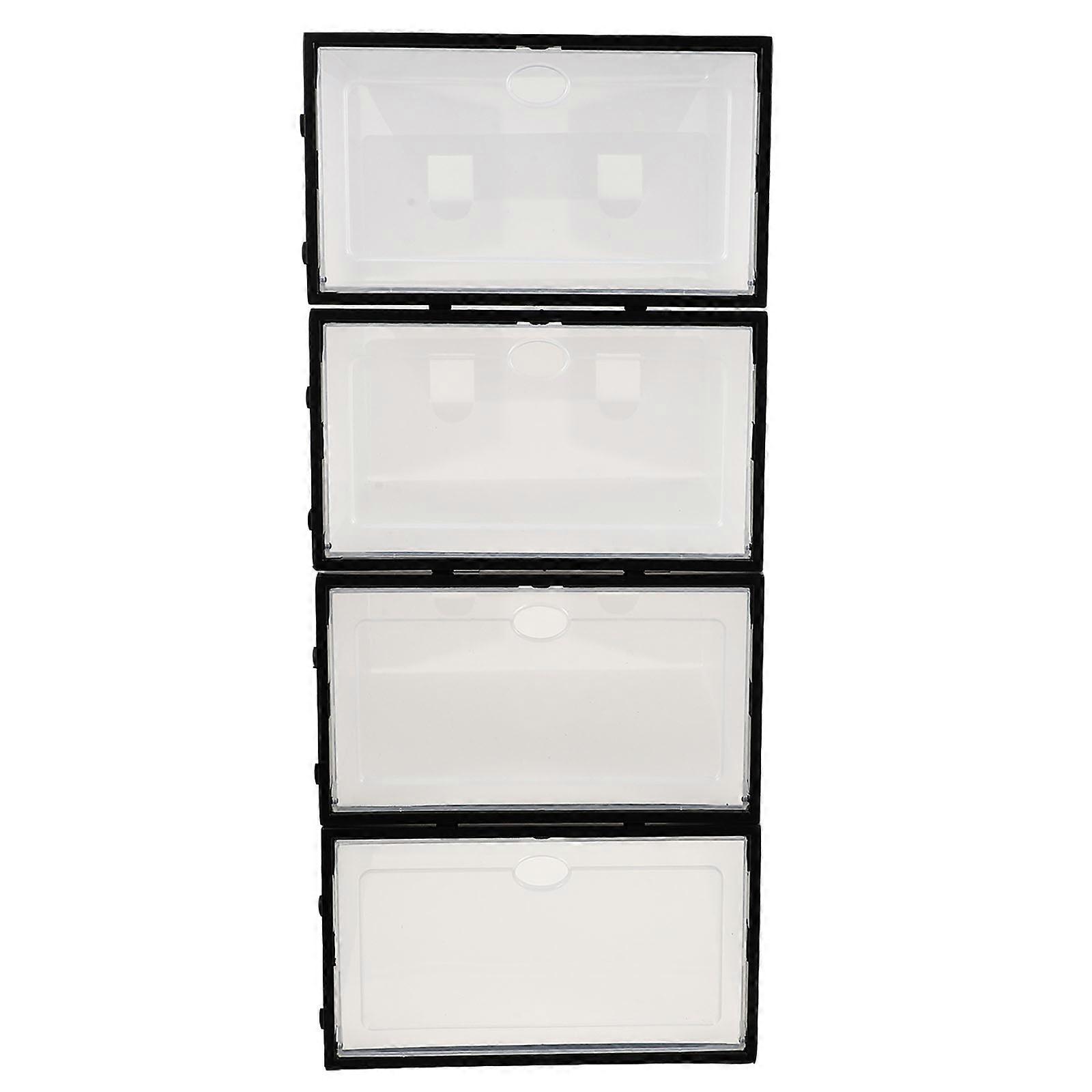 Shoe Containers Waterproof Storage Box Home Use Rectangular 4Pcs