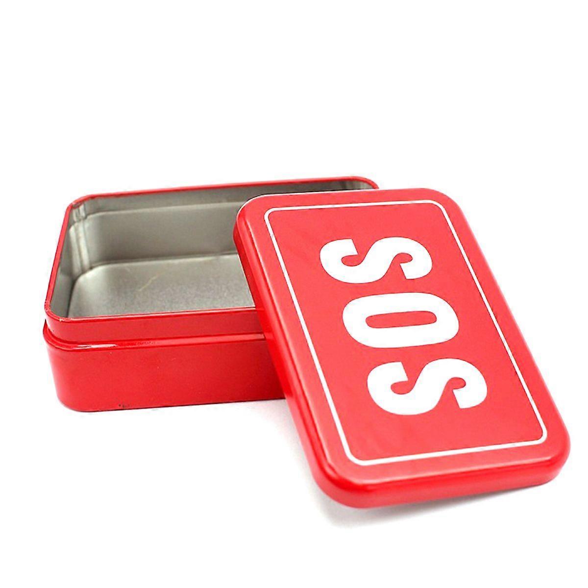 SOS Outdoor Survival Emergency Tool for Wire Saws Folding Compass Multi-Purpose Plier with Flashlight Fire Starter Whistle Storage Box (Red) (Tool is