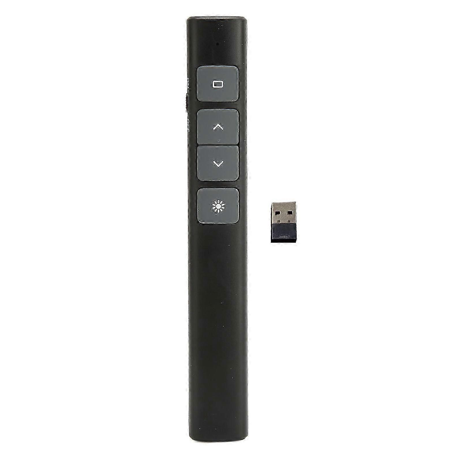 Presentation Clicker 2.4G RF Chip ABS Silicone Buttons Portable Plug and Play Wireless Presenter Remote for Office