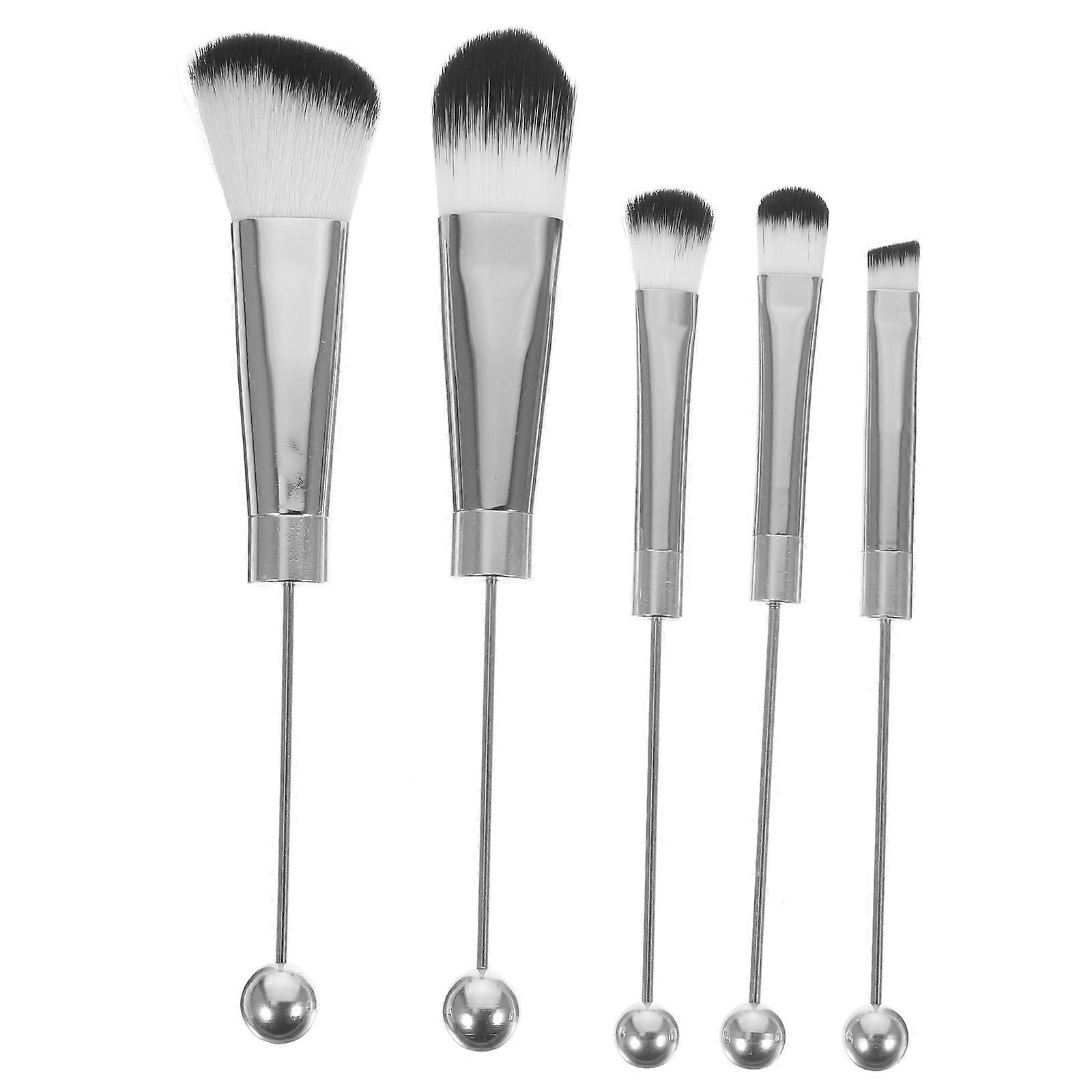 Eyeshadow Brushes Foundation Application Artificial Fiber Round Shape Women 5Pcs