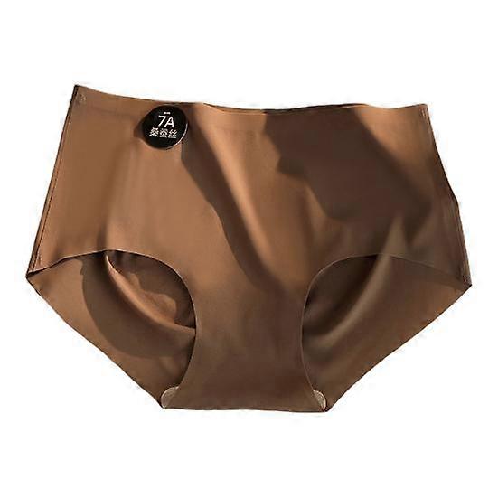 Women Panties Seamless Mid Waist Plus Size Ice Silk Tummy Control Good Breathability Solid Color Slim Fit Thin Quick Dry Casual Sport Underpants