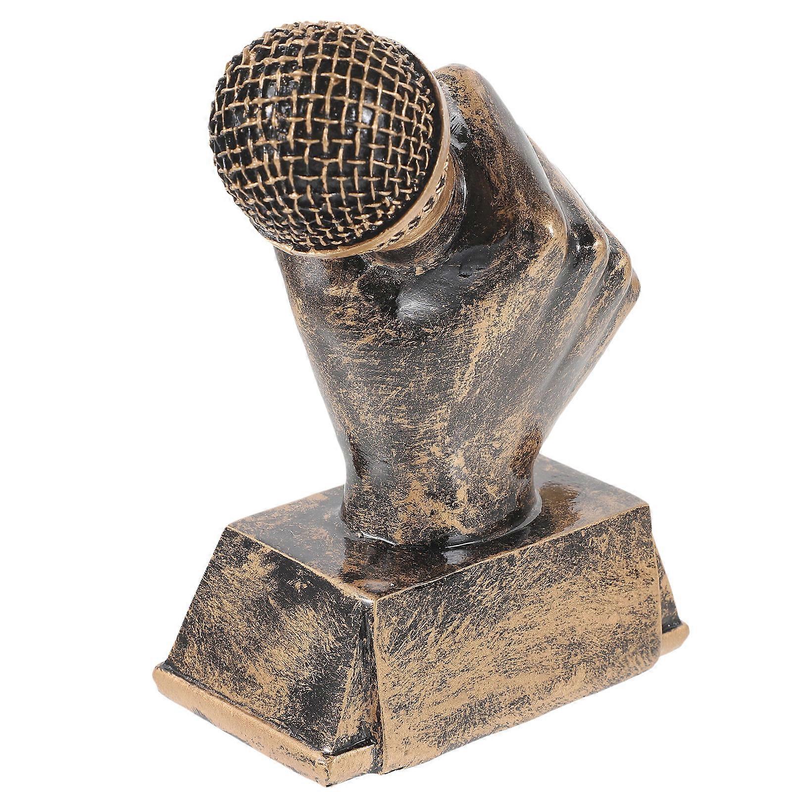 Small Microphone Trophy Party Game Prize Multi 14.00X12.00X5.00CM 1Pcs