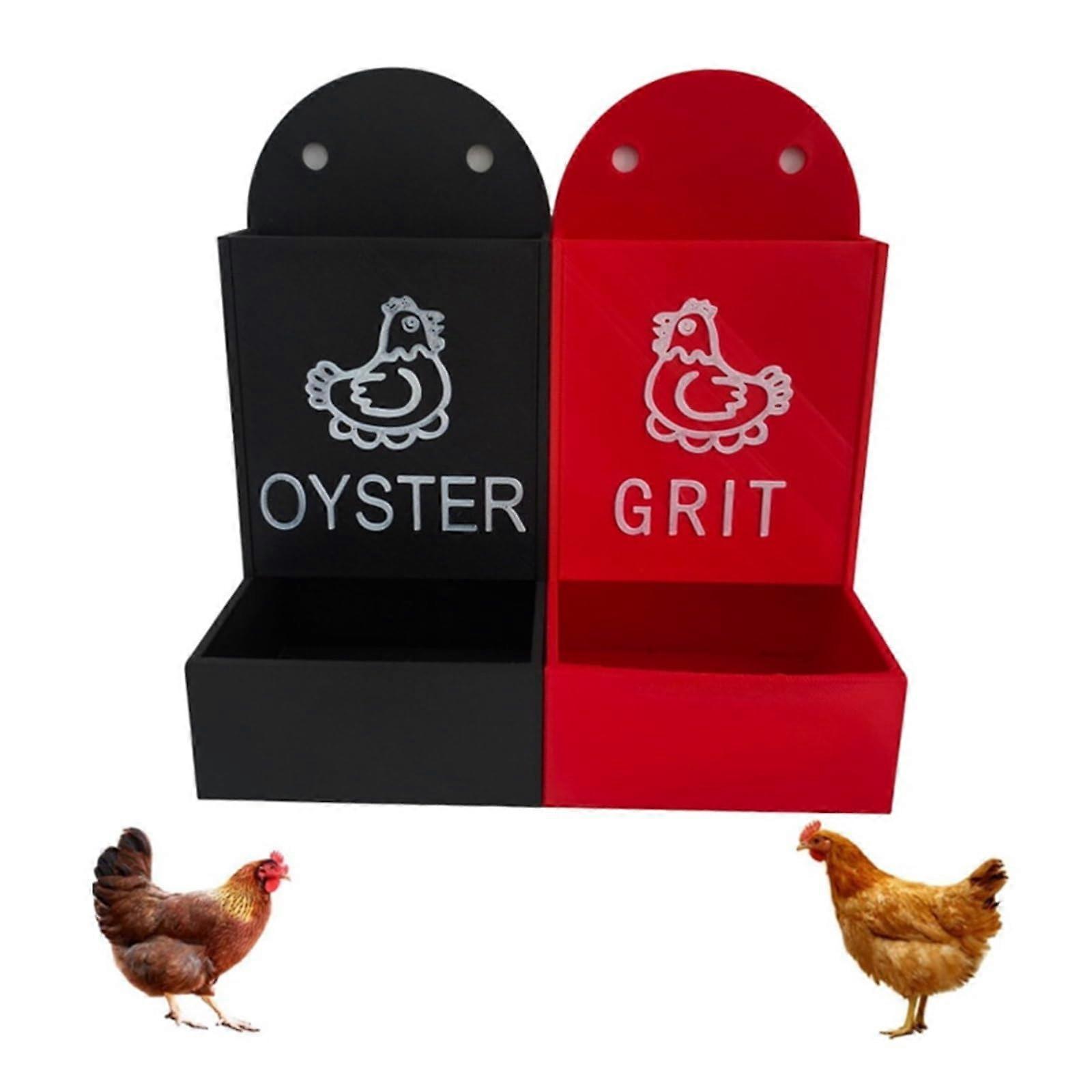 2 pieces chicken oyster shell and grit feeder for hanging, chicken feeder, chicken coop accessories for hanging or wall mounting Ref: 9416