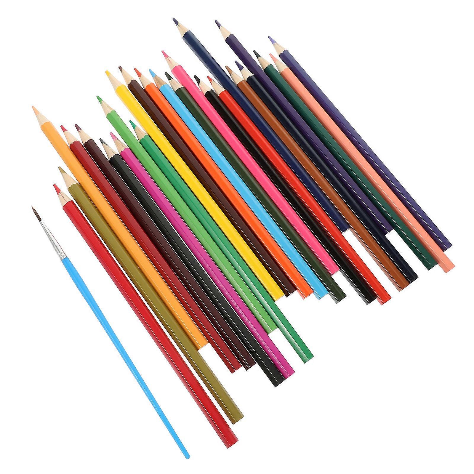 Water Soluble Colored Pencils For School Kids Painting Set Assorted Color Pre-Sharpened 24Pcs