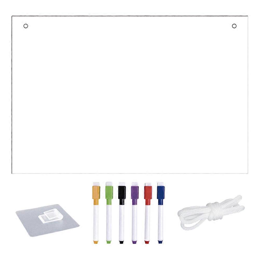Clear Dry Erase Board Writing Memo Recording Rectangular Frameless Modern Design for Wall Home School 1Set