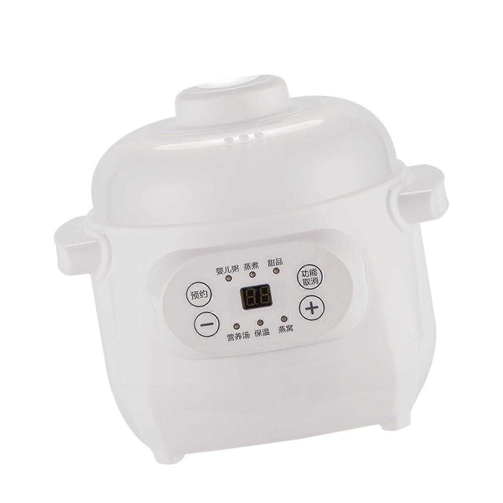 Electric Ceramic Slow Cooker, 200 W, Reliable, Timing Function, 1 L, Versatile, Practical, Practical Use for Rice (EU Plug)