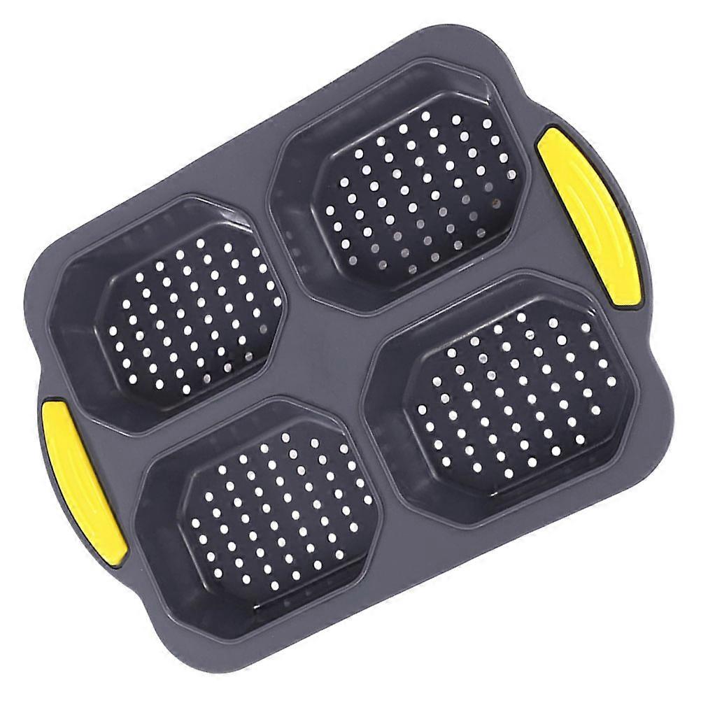 Kitchen Bread Pan Silicone Hamburger Bun Pan Nonstick Baking Efficiency Baking 25.30X18.00X2.50CM 1Pcs