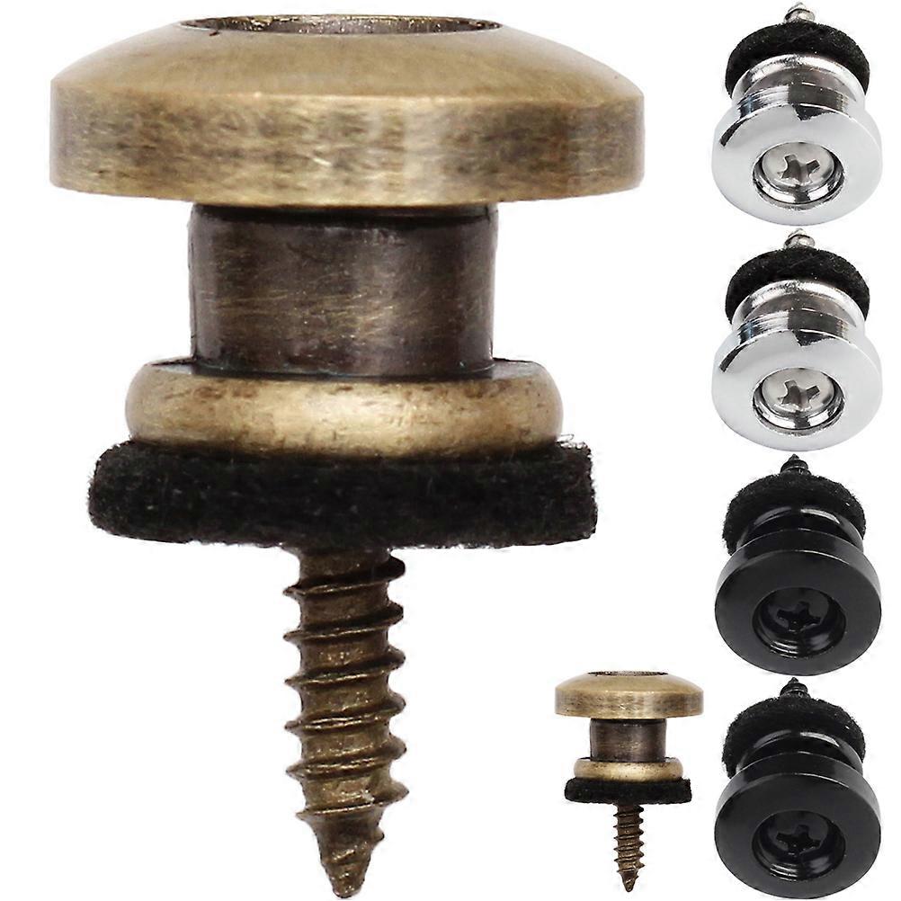 Locking Guitar Strap Button Bronze 1.4x2.1cm 6Pcs For Music Practice