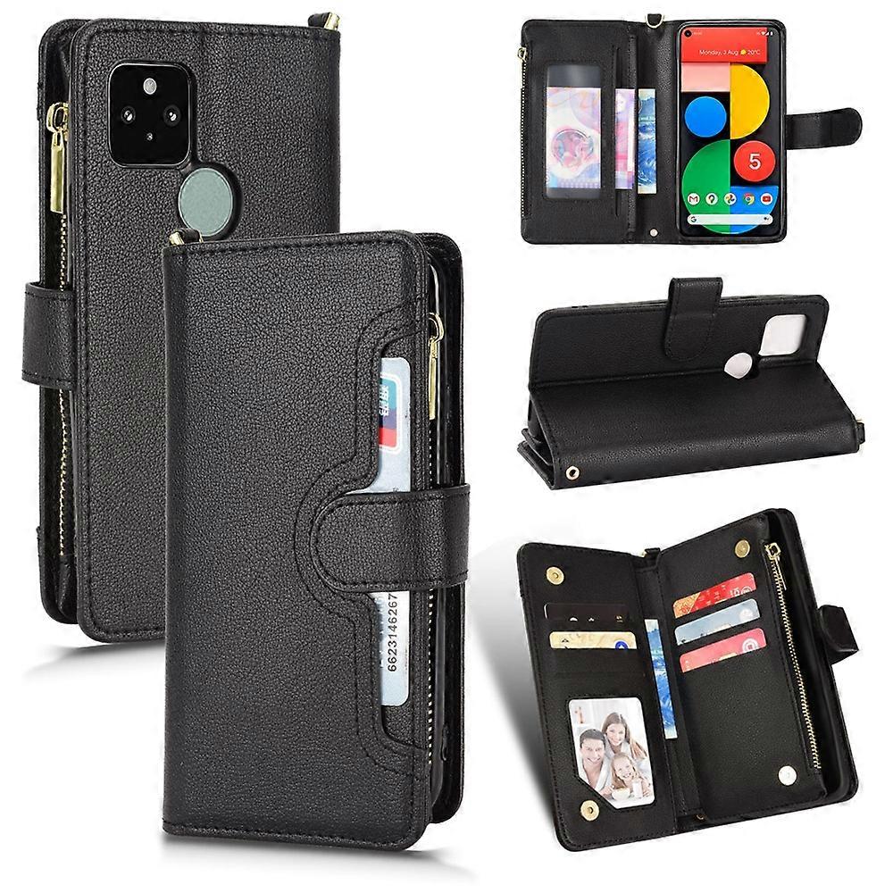 For Google Pixel 5 5G Litchi Texture Zipper Leather Phone Case