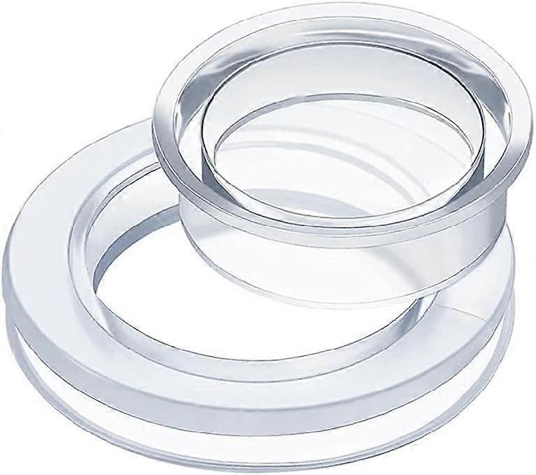 2 Piece Silicone Umbrella Hole Ring Set - Standard 2 Inch Size for Glass and Patio Tables - Transparent Material
