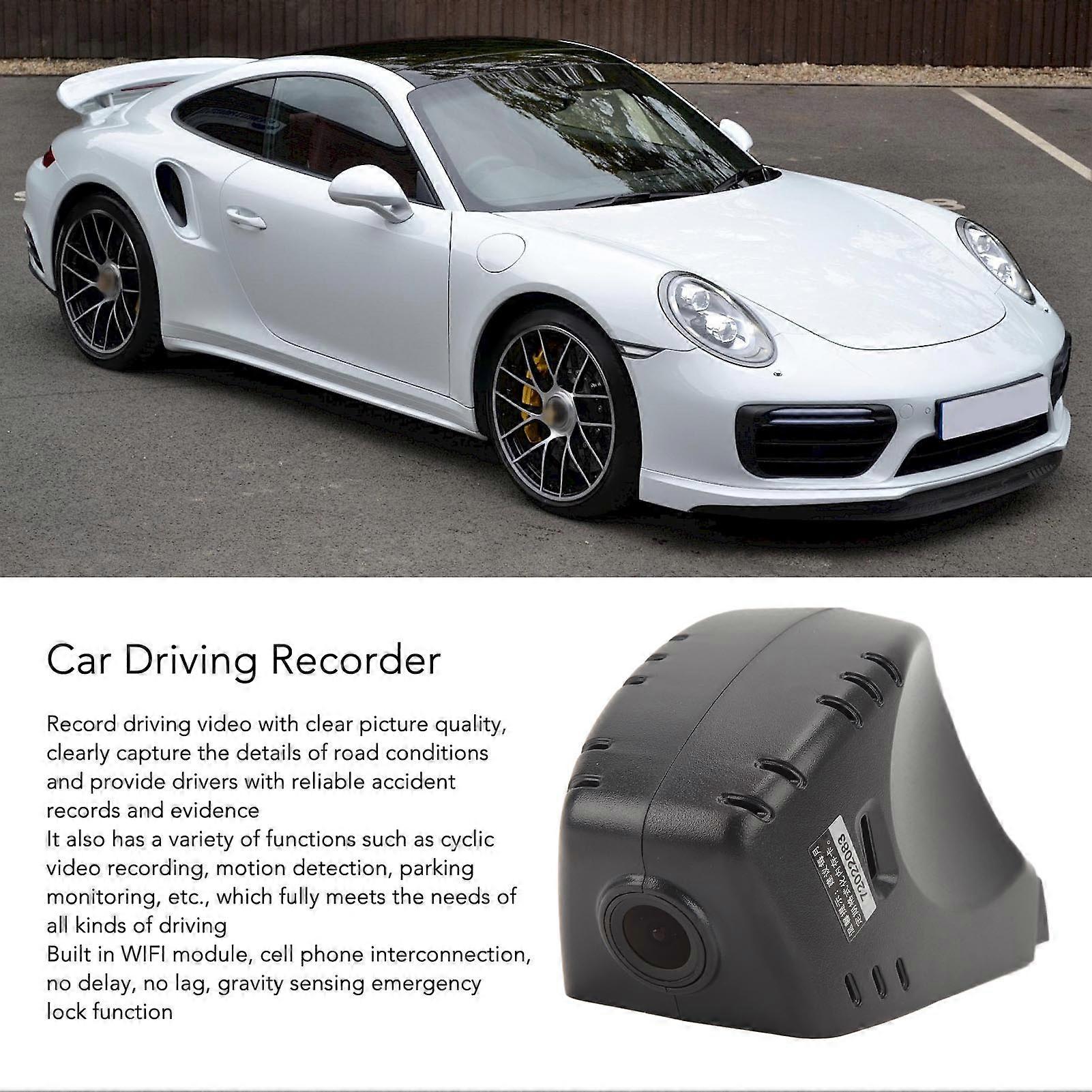 Dash Camera Loop Recording Motion Detection Parking Monitoring 64G Memory Card Car Driving Recorder for Macan Panamera 2K Ultra HD
