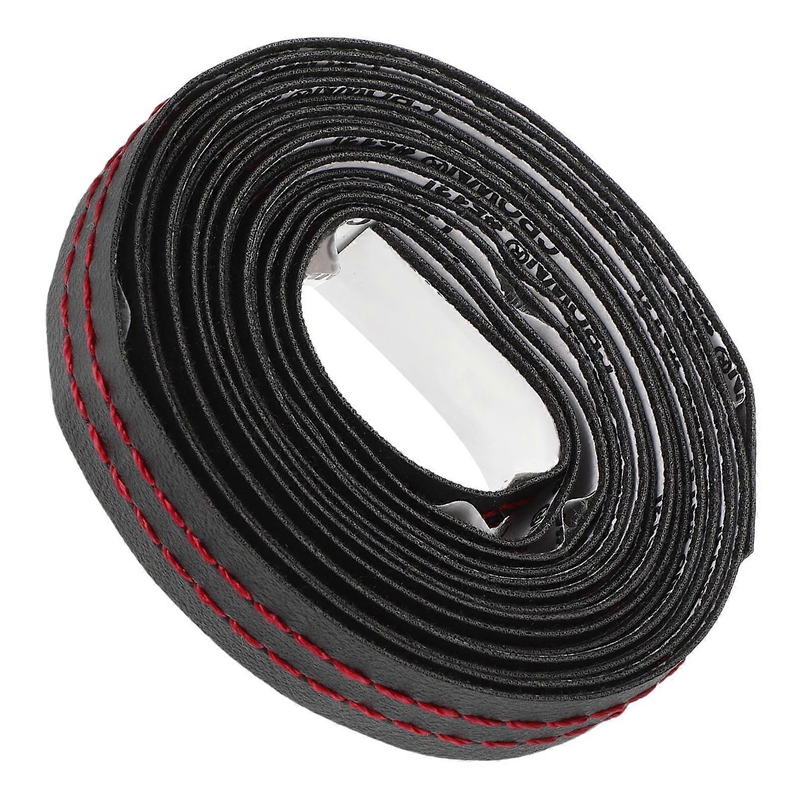 Car Instrument Panel Decoration Trim Strips Elegant Red Pu Leather For Vehicle Interior Accessories 1Pcs