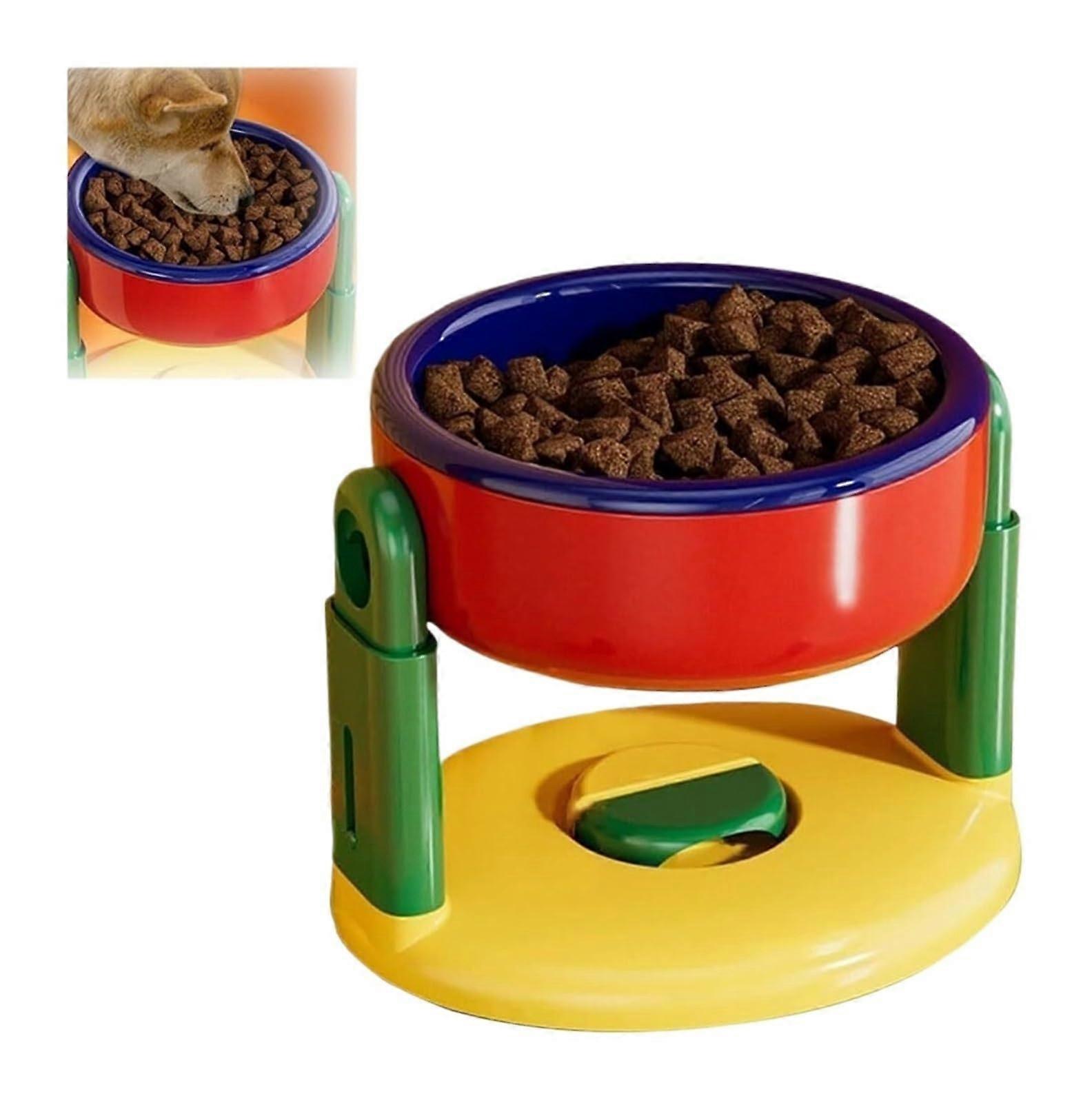 Adjustable Pet Feeding Bowl with Suction Base – Spill-Proof Food and Water Dish for Cats and Dogs, Easy to Clean, Red