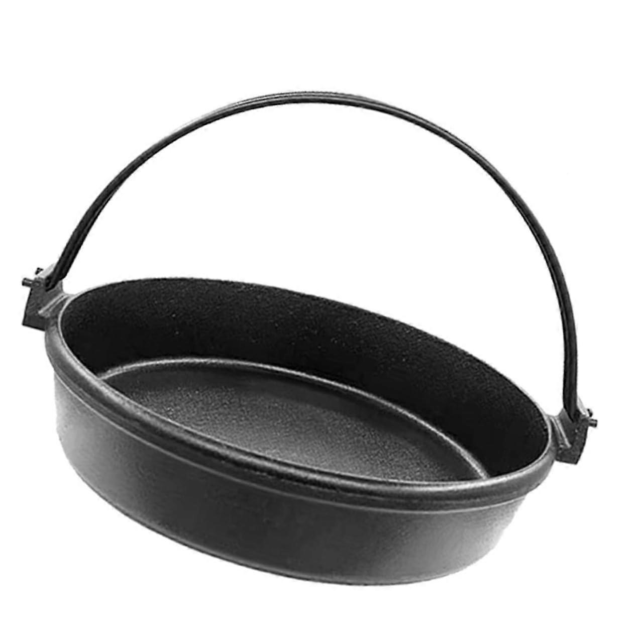 Sukiyaki Cast Iron Frying Pan Set Flametics Pan Tray Pot Japanese Style