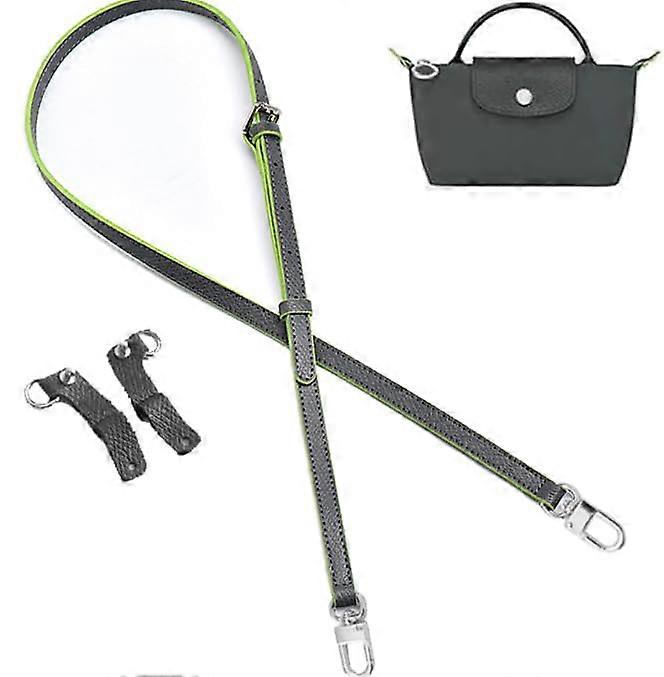 Leather Wallet Strap for Longchamp Conversion Kit, Replacement for Longchamp Le Pliage Tote Bag Graphite GrayB Graphite Grey