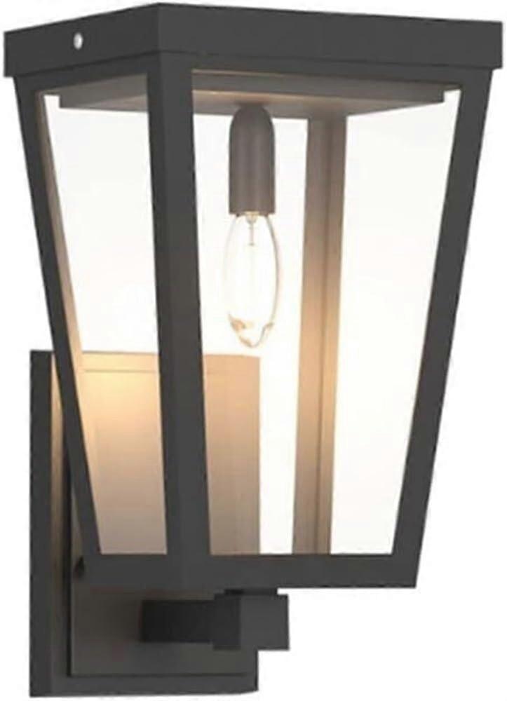 Outdoor wall lantern solarpowered, waterproof, LED, warm light, glass lampshade