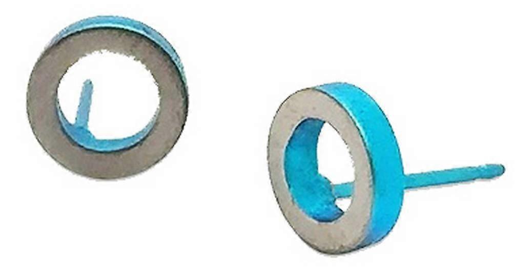 Ti2 Titanium Ringo Stud Earrings - Kingfisher Blue
