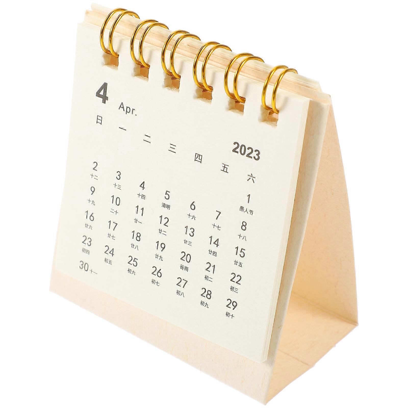 Stendig Calendar Delicate Month Calendar for Home Office Use Standing Design 7x6.5x3.5CM Paper Simple Style 1Pack