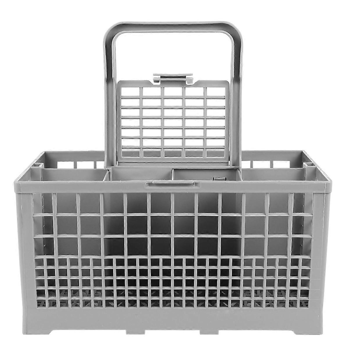 Water Draining Organizer Plastic Cutlery Storage Box Handle Design Multiple Compartments 24.00X13.50X12.50CM 1Pack