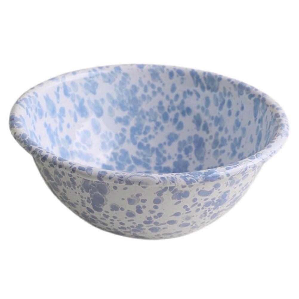 Retro Enamel Bowl Vintage Soup Bowl Deep Serving Dish for Home Tableware Charming Design for Rice Soup Food Storage Easy to Clean