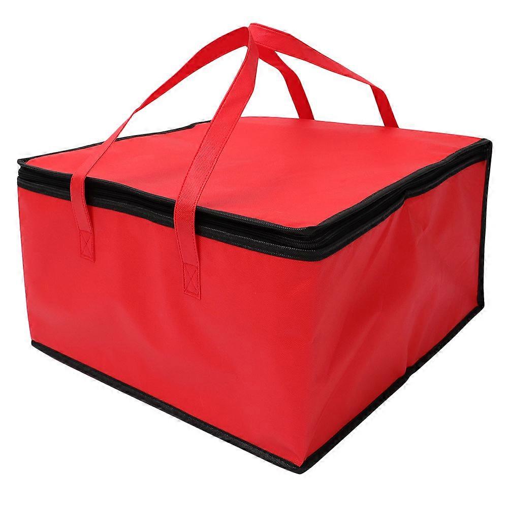 Portable Food Bag Made of Nonwoven Fabric for Storage Use Red 1Pc