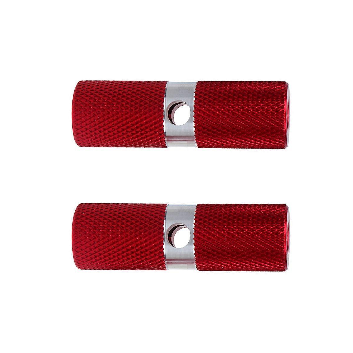 Non Slip Foot Pegs Aluminum Alloy For Mountain Biking Red 7x2.3 Cm Standing Support 1 Pair
