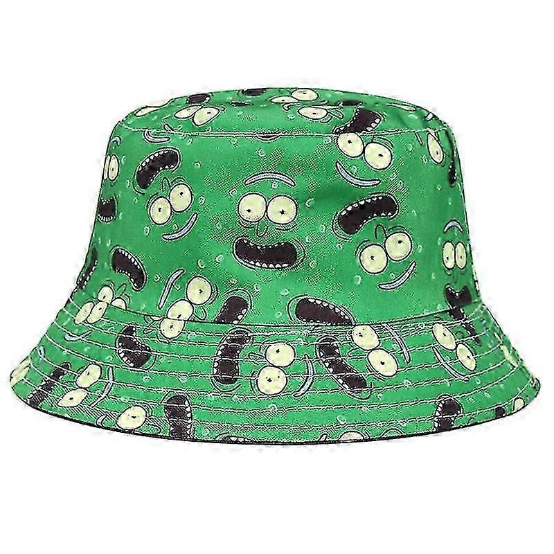 Pickle Rick Cotton New Bucket Hat Rick Fishing Cap Us Anime Cotton Print Fisherman Bob Hat Sun Fishing Boonie Hat