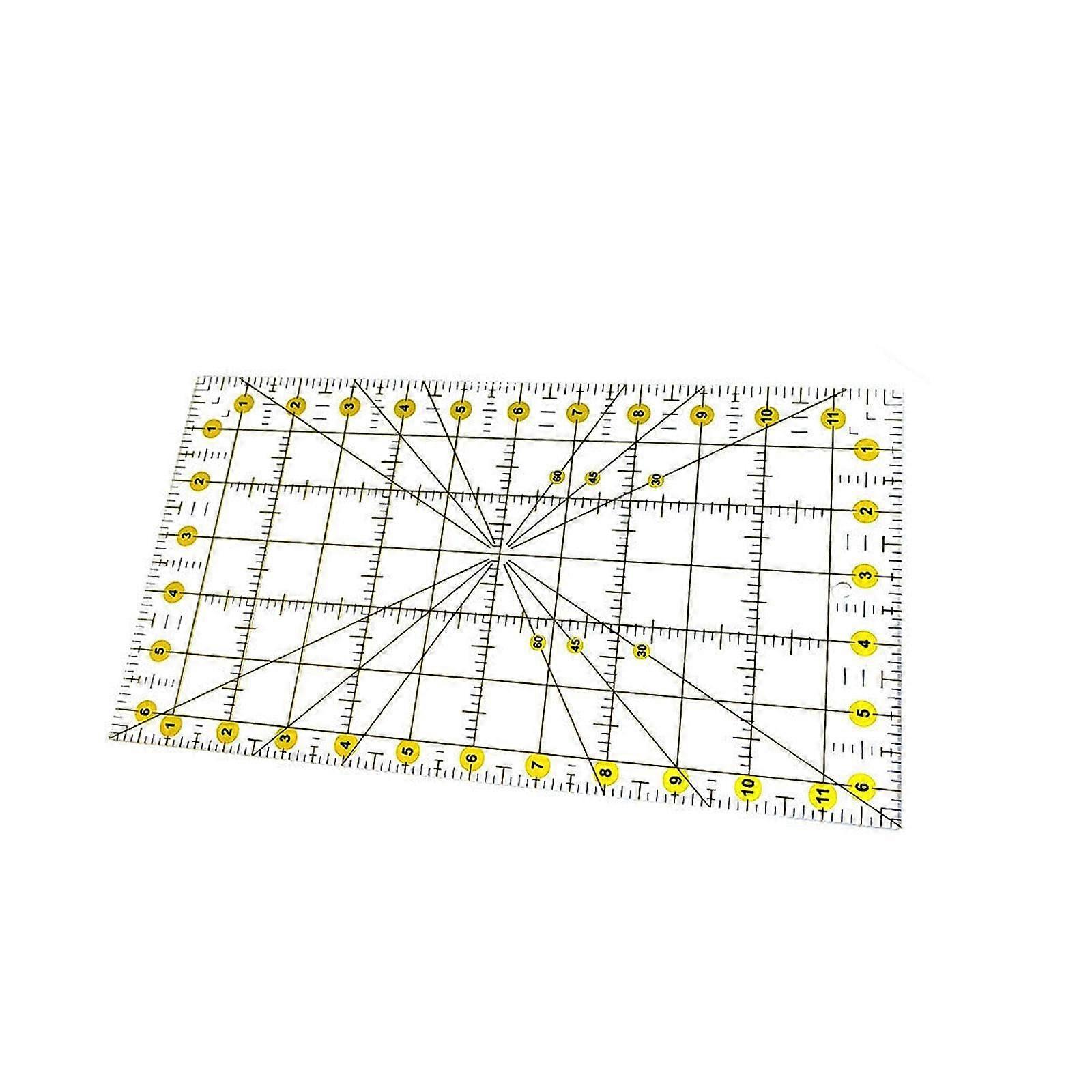 Acrylic Rectangular Quilting Ruler 6.5 x 12 Inches for Patchwork and Crafting Beginners Women