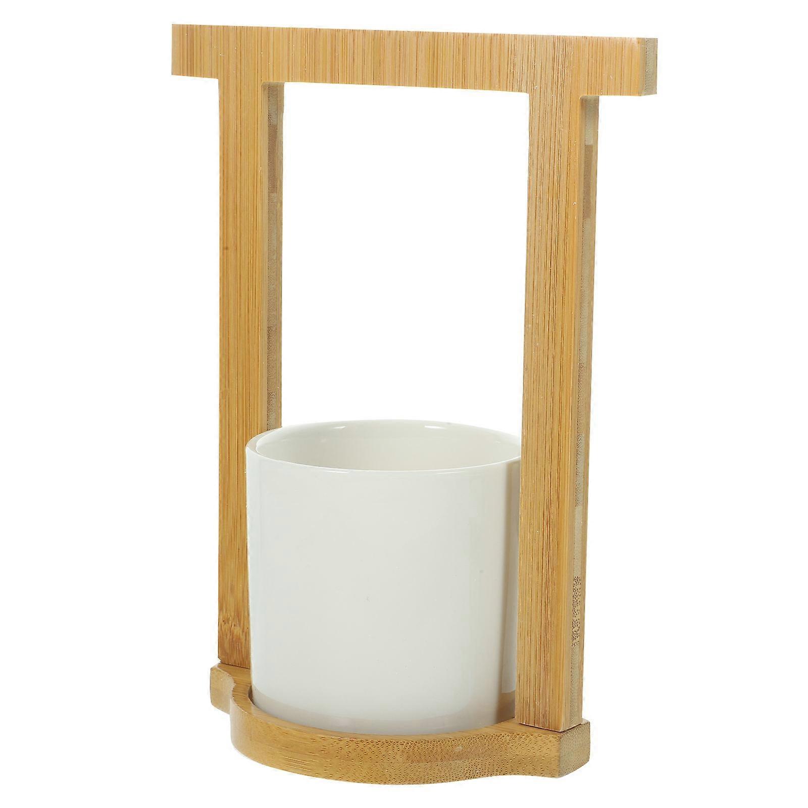 Utensils Holder For Kitchen Counter Rectangular Tableware Organizer Daily Use Wood 20.00X15.00X10.00cm 1Pcs