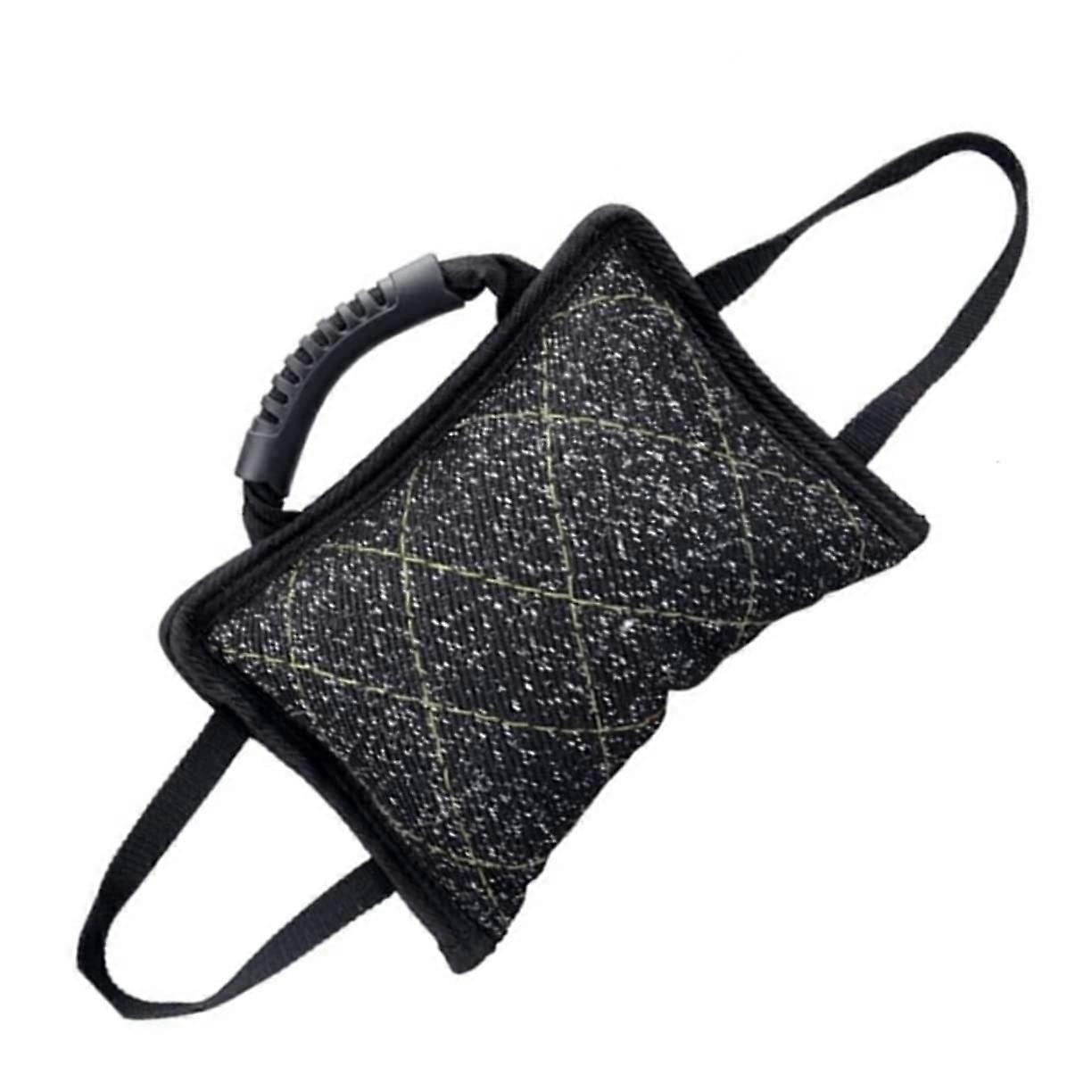 Dog Biting Toy Tug Toy with 3 Handles Jute Chew Cushion for Puppy Training and Outdoor Interactive Play