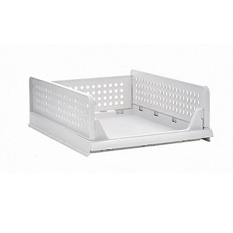 Wardrobe Foldable Storage Basket Layered Divider Drawer Rack Stackable Clothes Organizing Basket