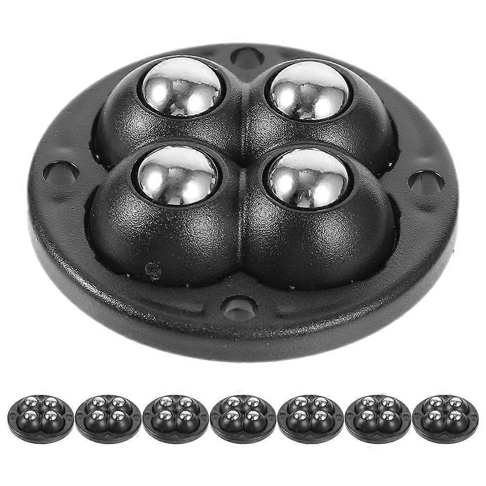Noise Reduction Caster Wheels Strong Load Capacity Furniture Appliances Black Mini Rollers Quiet Operation 8Pcs