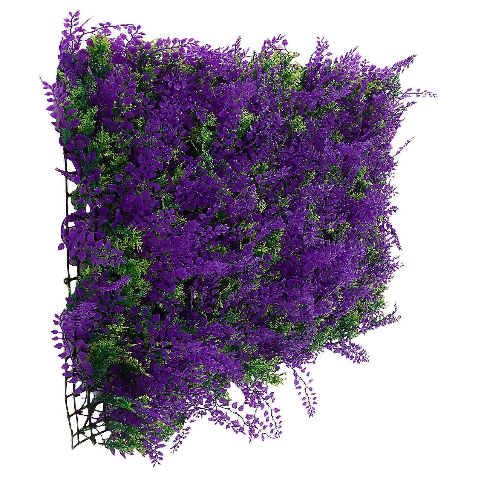 Faux Plants Panel Wall Covering Purple Rectangular 60.00X40.00X3.00CM PVC Realistic Background Wall 1Pack