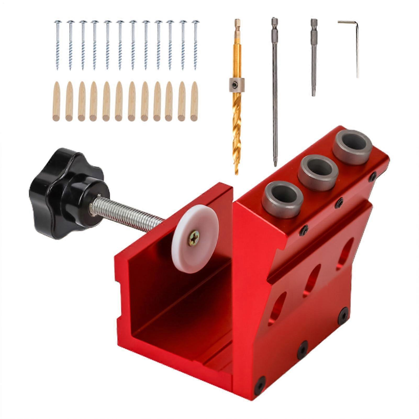 Pocket Drill Hole System Adjustable Joining Tool with 15° Angle Precision Jig