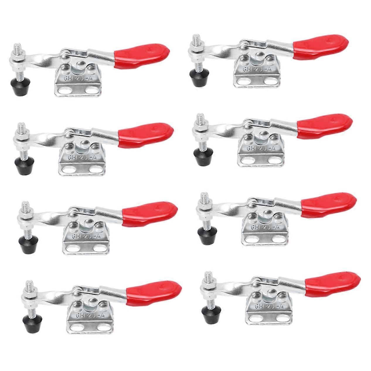 Quick Attachment Horizontal Toggle Lever Tensioner Clamp 8-Pack Pull Action Locking Clamp Silver Iron Woodworking Vertical Clamp