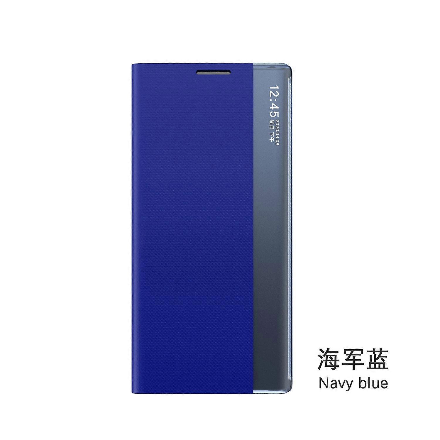 Case for Samsung S23 ULTRA blue window leather smart magnetic mirror 