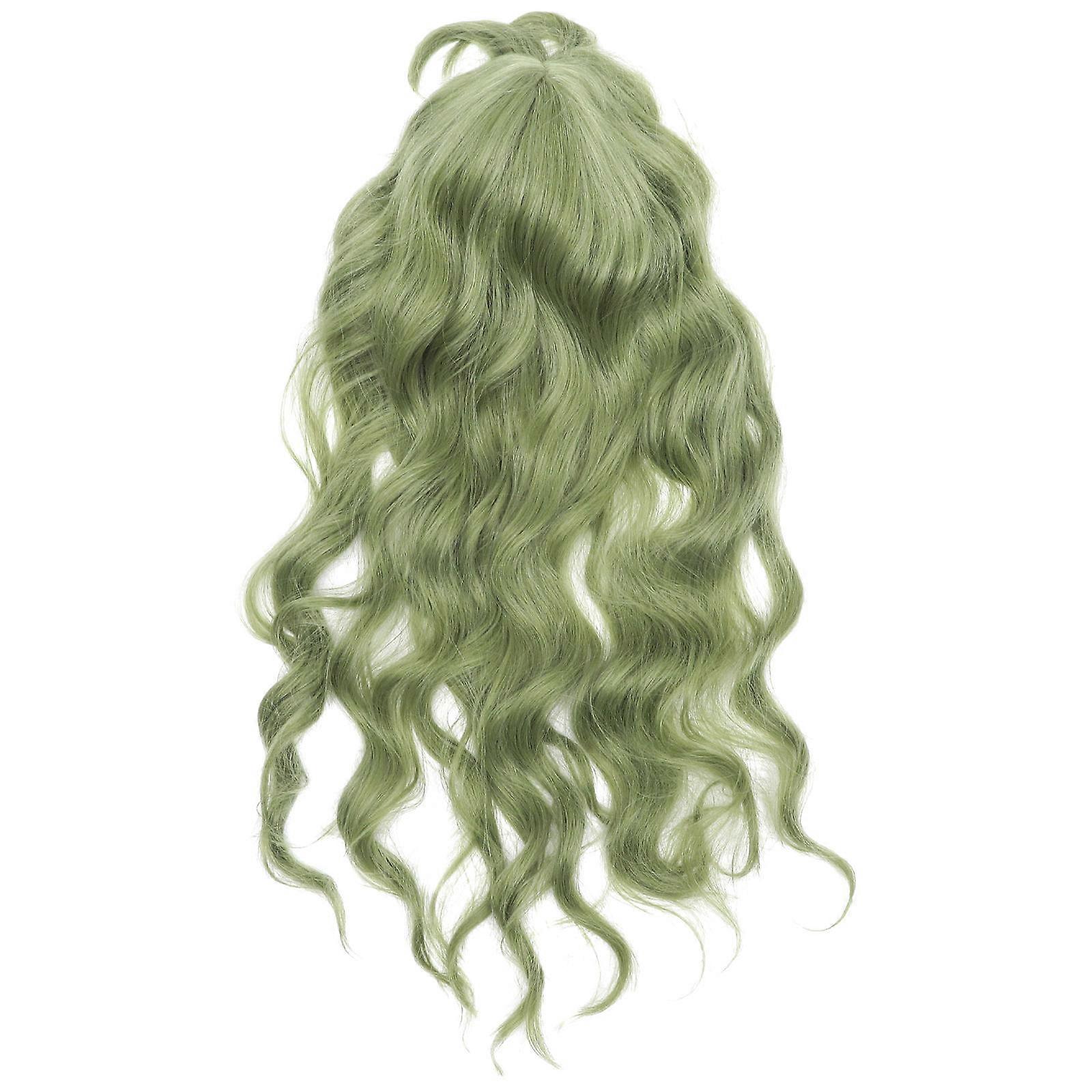 Synthetic Long Wavy Wig With Bangs Heat Resistant Wigs Easy To Wear Universal Fit Ladies Curly Wigs 60X18CM 1Pack