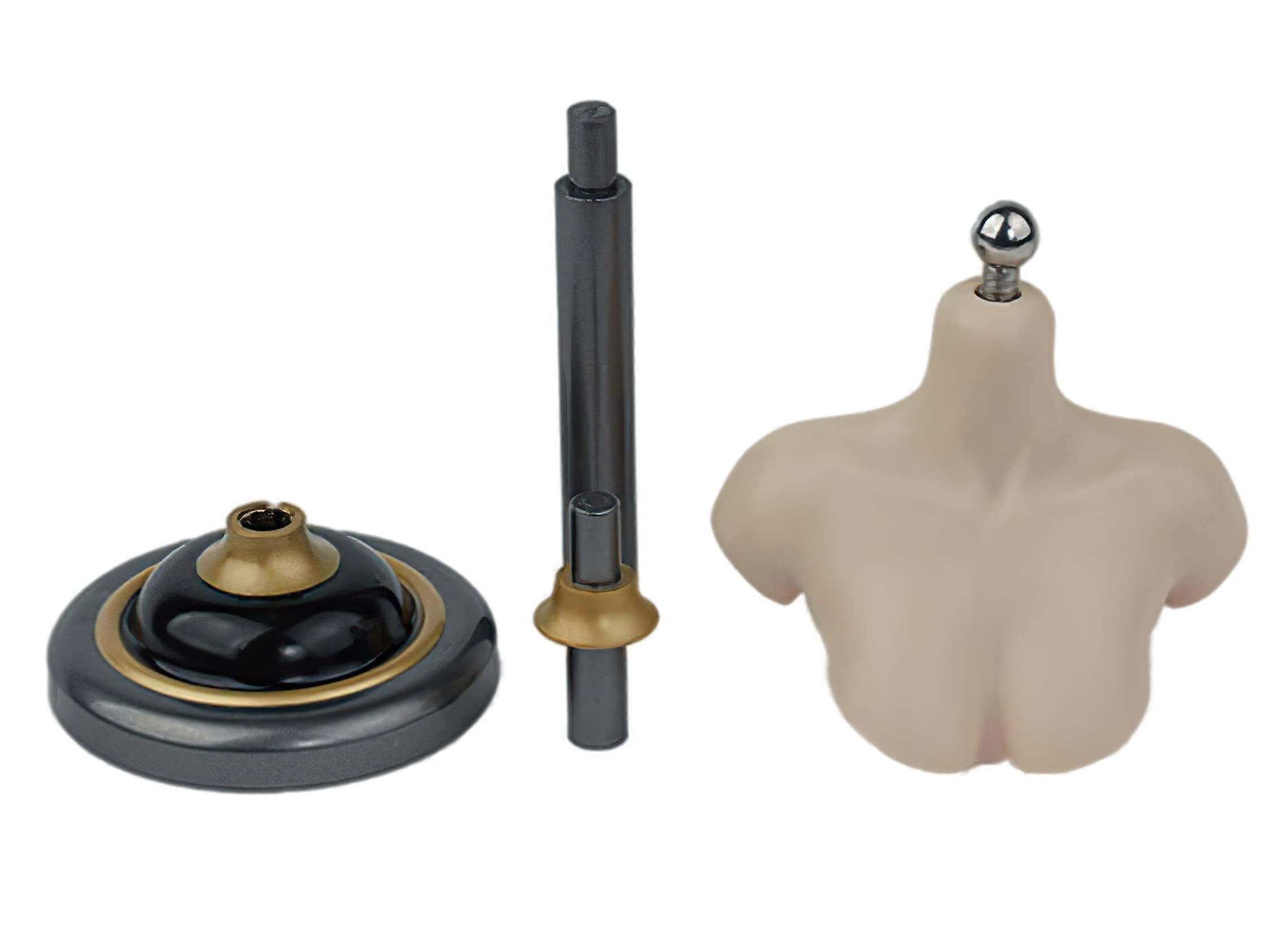 1/6 Half Bust Base Stand Platform for 1/6 Scale Female Figures - Pale Grey Color, Durable ABS Material