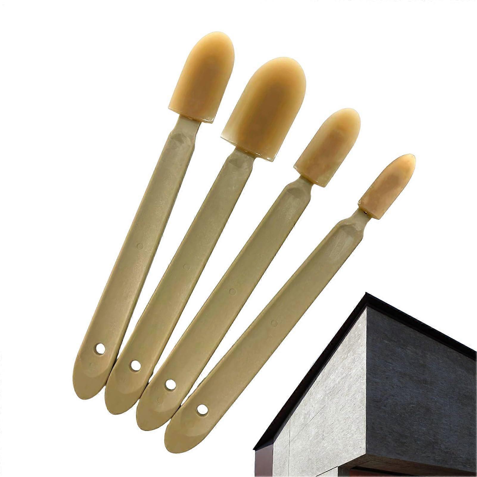 Caulk Spatula Set 4pcs Silicone Edge Finishing Tools, Reusable Mortar Smoother Kit
