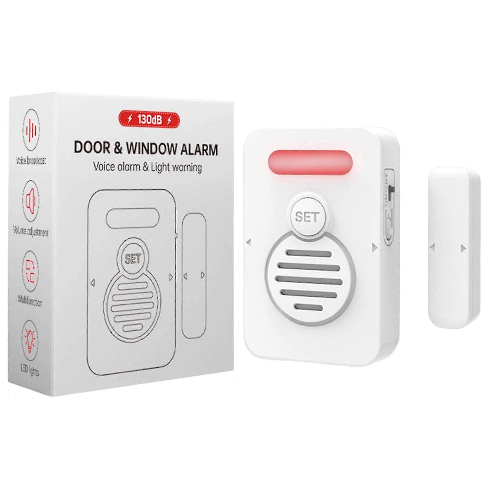 Door Gap Alarm, Window Opening Alarm with Adjustable Voice Warnings  Door Lock Reminder, Voice Warning for Business, School, , Garage, Basement