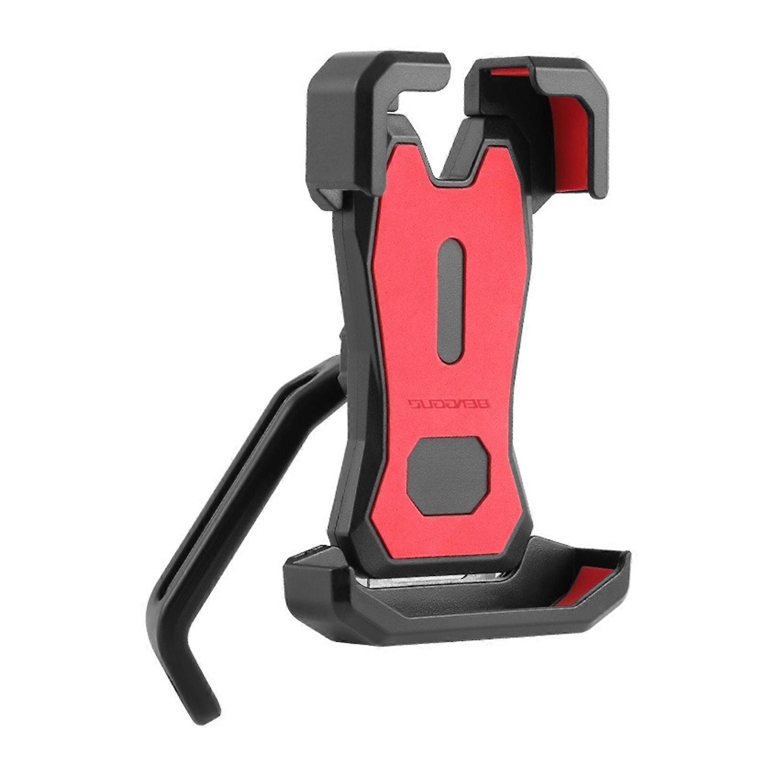 Support de téléphone de moto rotatif à 360 degrés Guidon / Vue arrière monté sur les berceaux de téléphone portable Support pour scooter vélo rouge