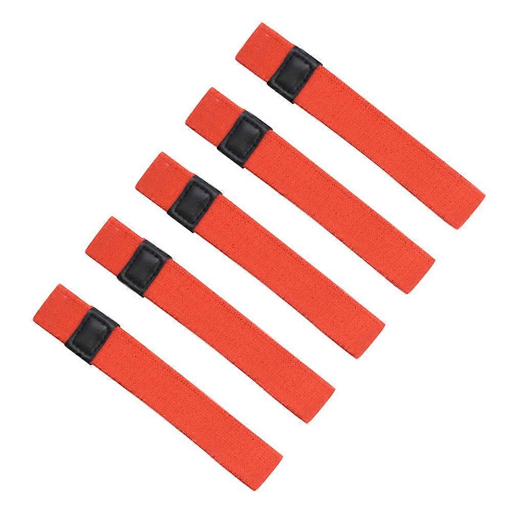 Elastic Straps for Home Red Polyester and PU Practical and Durable 5 Pieces