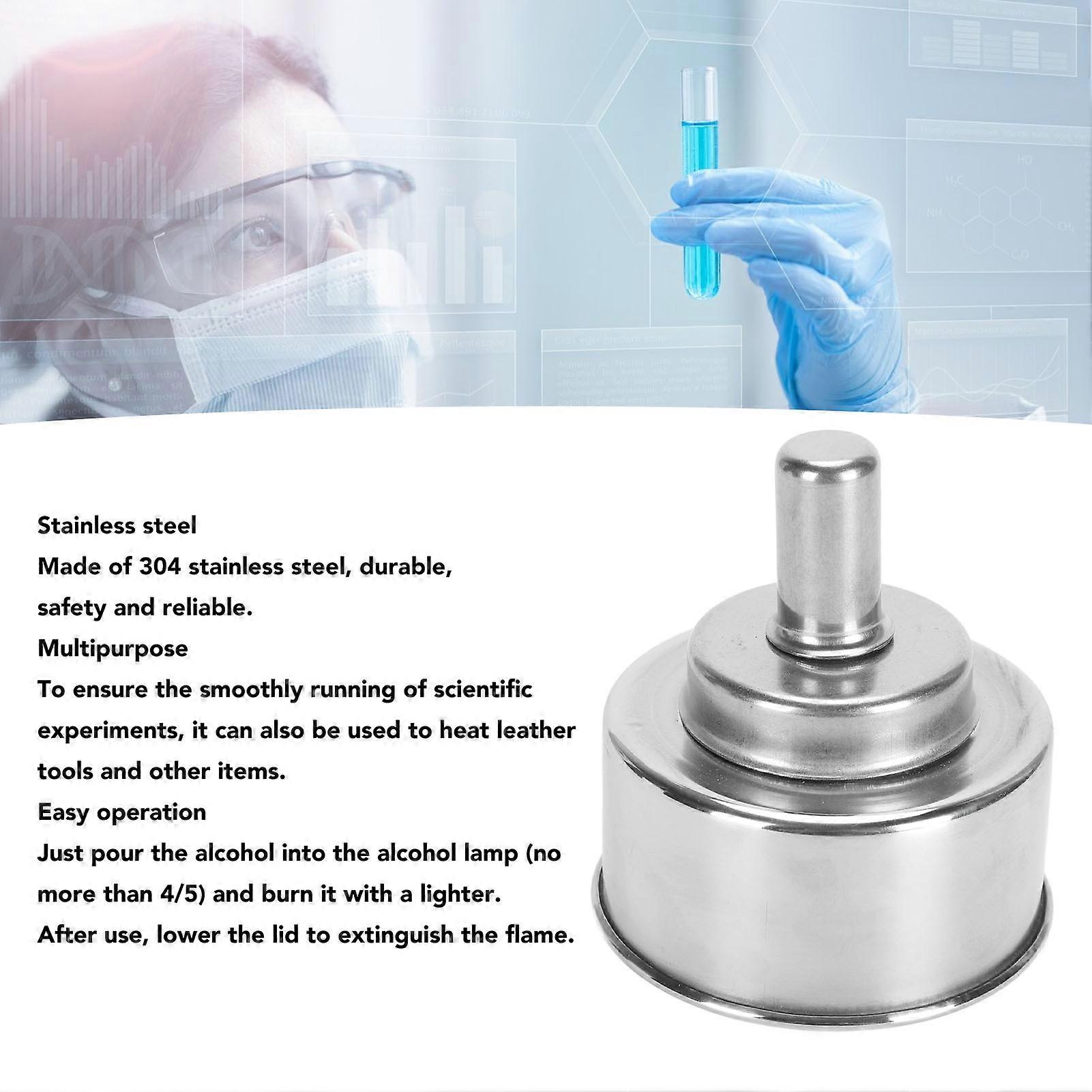 200ml Alcohol Lamp Burner 304 Stainless Steel Laboratory Alcohol Burner Easy Operation Metal Alcohol Lamp Science Experiments Leather Work