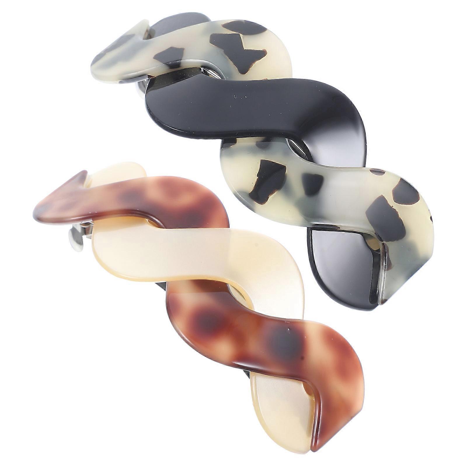 2 pinces à cheveux en acrylique pour queues de cheval et chignons - Barrettes décoratives légères pour un usage quotidien des femmes