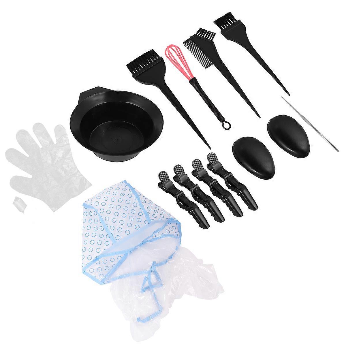 15pcs in 1 Set Hair Coloring Tools Including Dye Bowl Comb Brush Kit for Professional Home Use Assorted Colors