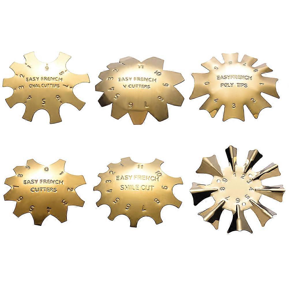 Stainless Steel Nail Templates Fingernail Making Templates Home Use Shape Creation 6Pcs