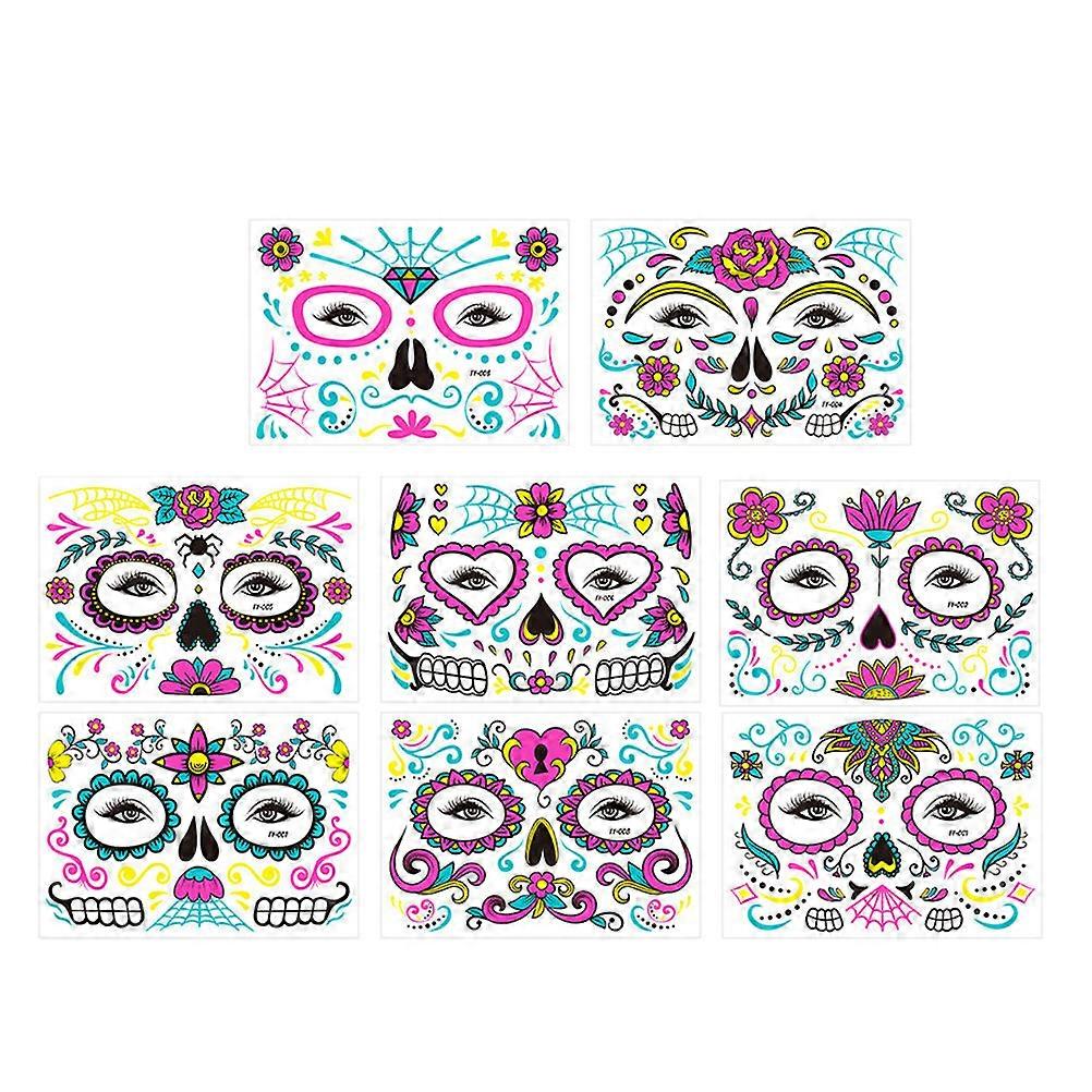 Festival Stickers For Face Halloween Patterns Halloween Decorations 8 Sheets