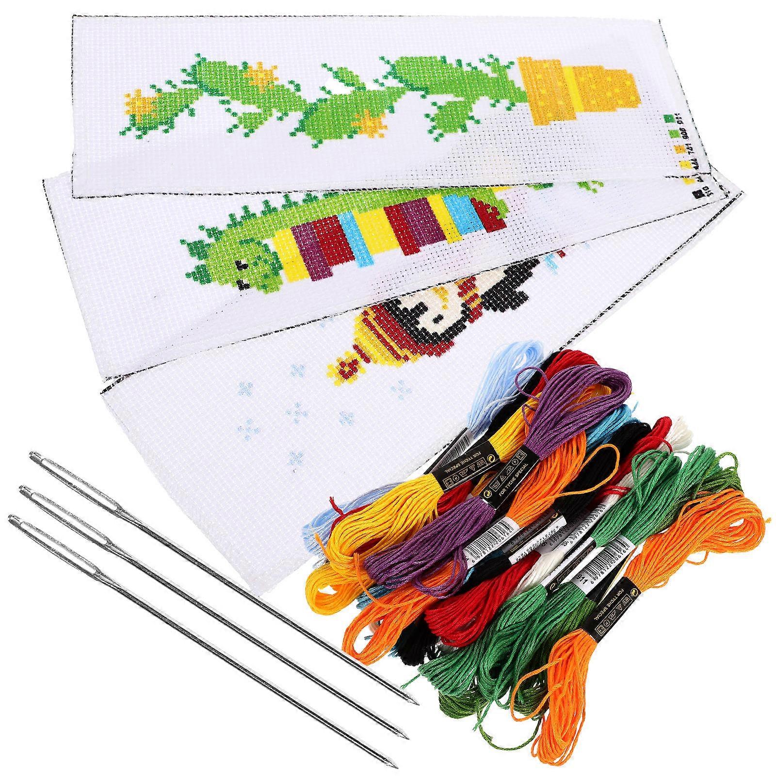 3 Sets of Embroidery Bookmarks Sewing Bookmarks Cross Stitch Kits